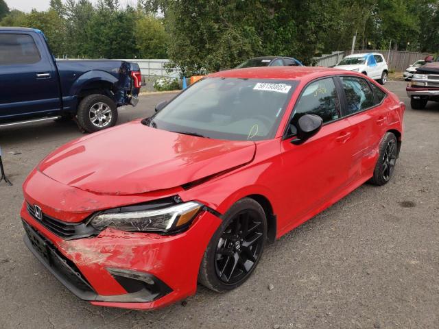 2HGFE2F50NH573320 - 2022 HONDA CIVIC SPOR RED photo 2