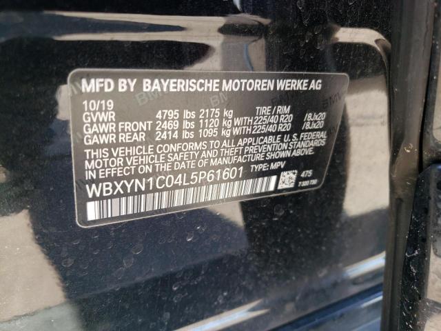 WBXYN1C04L5P61601 - 2020 BMW X2 M35I BLACK photo 10