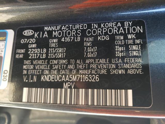 KNDEUCAA5M7116326 - 2021 KIA SELTOS S GRAY photo 10