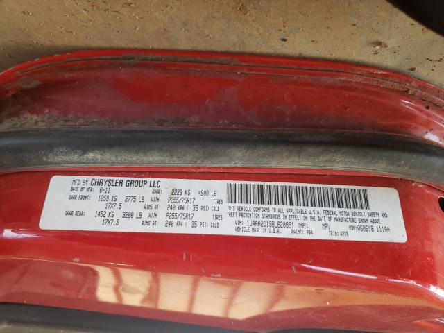 1J4AA2D19BL620891 - 2011 JEEP WRANGLER S RED photo 10