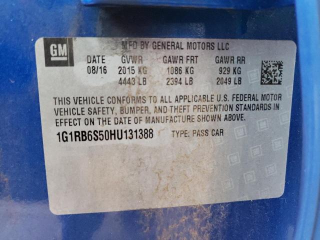 1G1RB6S50HU131388 - 2017 CHEVROLET VOLT PREMI BLUE photo 10