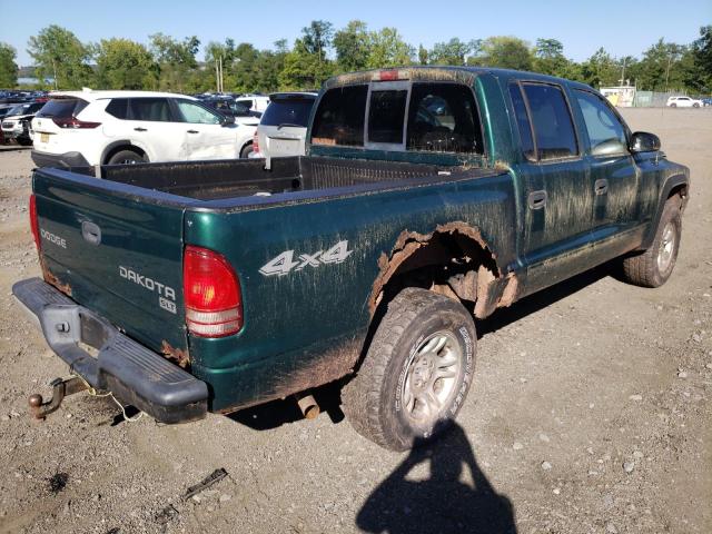 1D7HG48X33S363690 - 2003 DODGE DAKOTA QUA GREEN photo 4