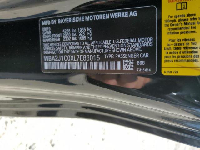 WBA2J1C0XL7E83015 - 2020 BMW 230I أسود صورة 10