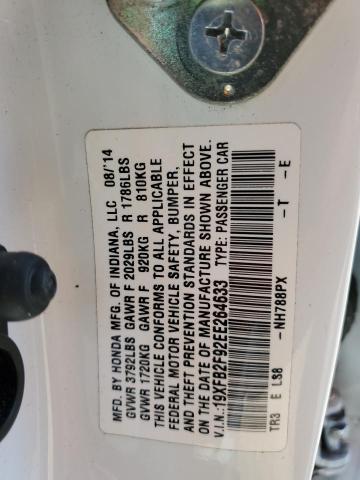 19XFB2F92EE264633 - 2014 HONDA CIVIC EXL Ağ foto 10