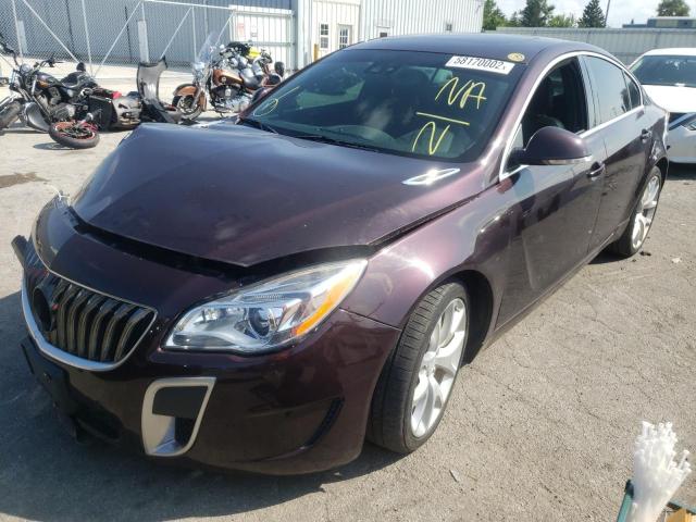 2G4GU5GX0H9180161 - 2017 BUICK REGAL GS PURPLE photo 2