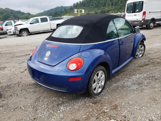 3VWRG31Y27M403670 - 2007 VOLKSWAGEN NEW BEETLE BLUE photo 4