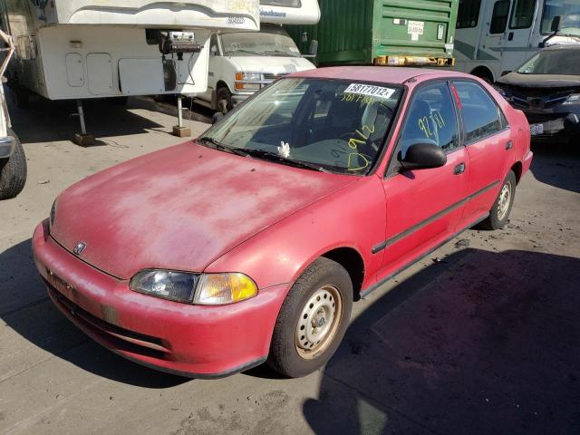 JHMEG8640PS019235 - 1993 HONDA CIVIC DX RED photo 2