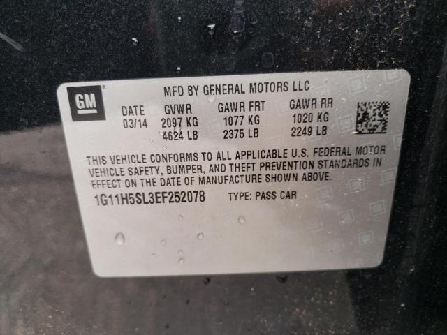 1G11H5SL3EF252078 - 2014 CHEVROLET MALIBU LTZ შავი ფოტო 10