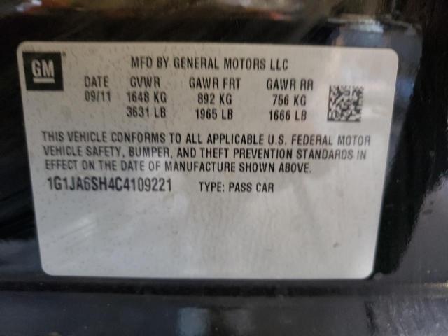 1G1JA6SH4C4109221 - 2012 CHEVROLET SONIC LS BLACK photo 10