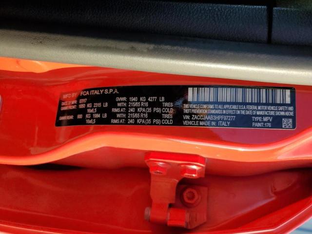 ZACCJAAB3HPF97277 - 2017 JEEP RENEGADE S Qırmızı foto 10