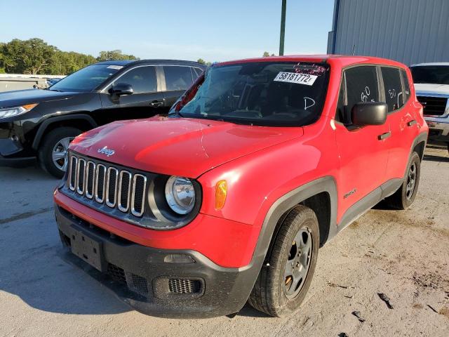 ZACCJAAB3HPF97277 - 2017 JEEP RENEGADE S RED photo 2