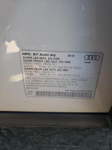 WA1VAAGE3KB017063 - 2019 AUDI E-TRON PRE BEIGE photo 10