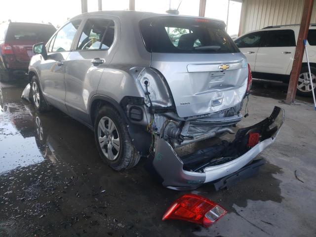 3GNCJKSB2HL278666 - 2017 CHEVROLET TRAX LS SILVER photo 3