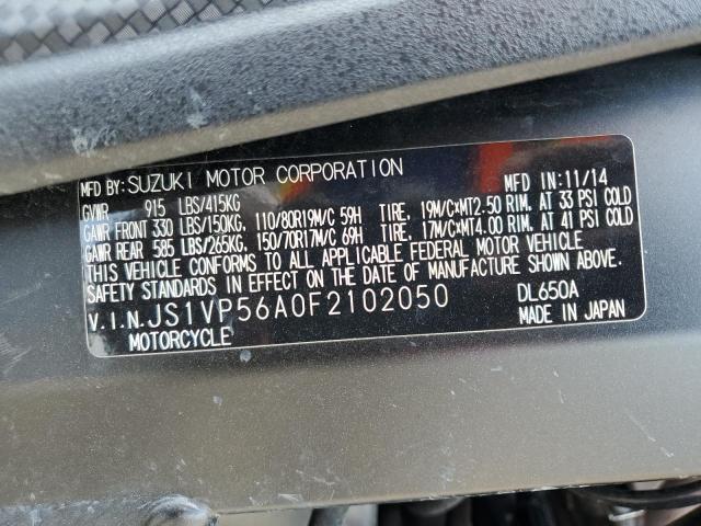 JS1VP56A0F2102050 - 2015 SUZUKI DL650 A GRAY photo 10