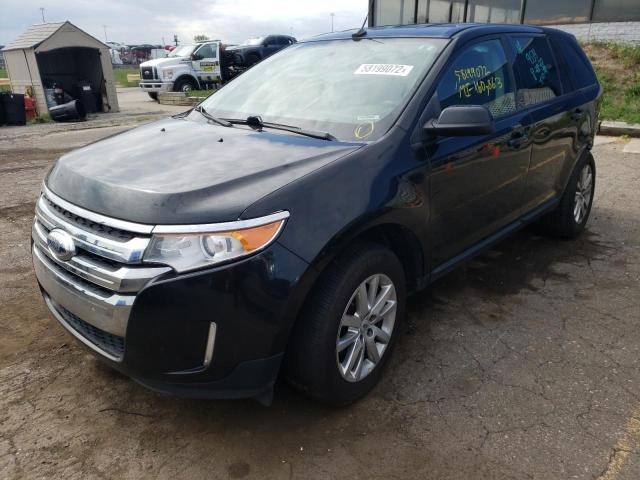 2FMDK3JC4EBA29539 - 2014 FORD EDGE SEL BLACK photo 2