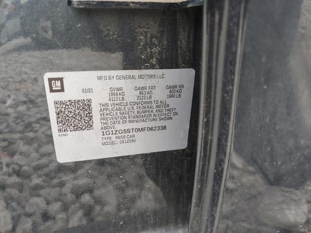 1G1ZG5ST0MF062338 - 2021 CHEVROLET MALIBU RS BLUE photo 10