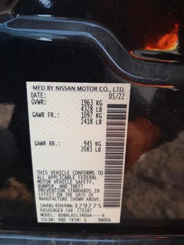 1N4BL4DV4NN379775 - 2022 NISSAN ALTIMA SV BLACK photo 10