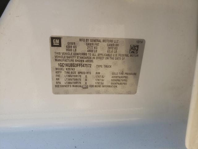 1GC1KUEG3FF547572 - 2015 CHEVROLET SILVERADO WHITE photo 10