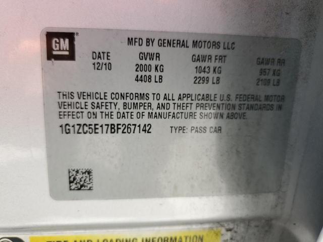 1G1ZC5E17BF267142 - 2011 CHEVROLET MALIBU 1LT 银色 照片 10