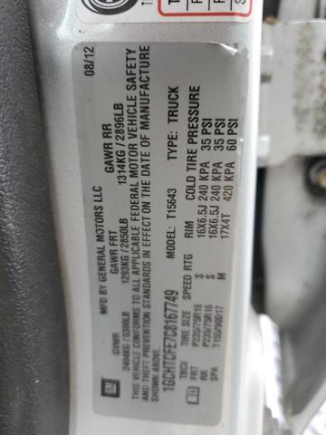 1GCHTCFE7C8167749 - 2012 CHEVROLET COLORADO L SILVER photo 10