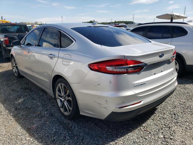 3FA6P0CD1KR183079 - 2019 FORD FUSION SEL SILVER photo 3