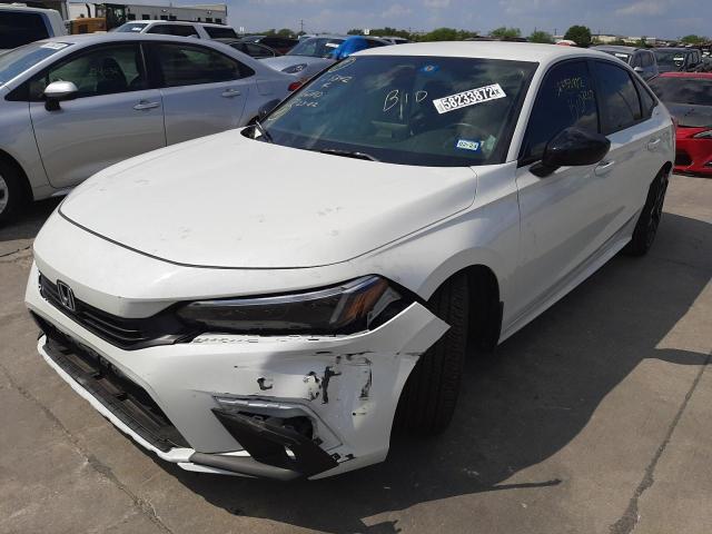 2HGFE2F52NH572217 - 2022 HONDA CIVIC SPOR WHITE photo 2