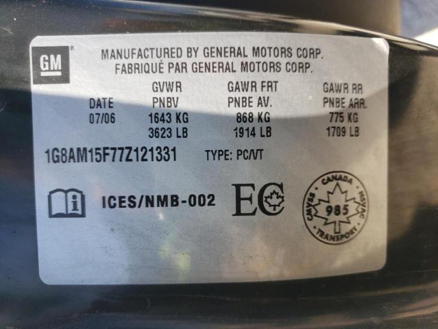 1G8AM15F77Z121331 - 2007 SATURN ION LEVEL SILVER photo 10