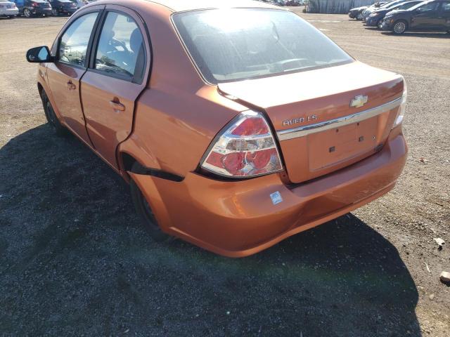 KL1TD55607B169145 - 2007 CHEVROLET AVEO BASE ORANGE photo 9