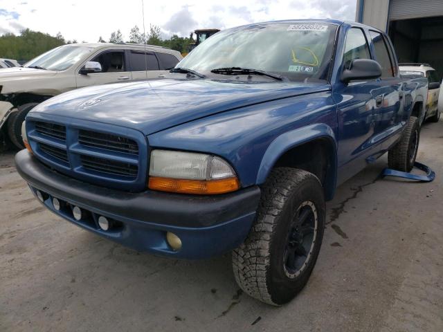 1D7HG38N73S167163 - 2003 DODGE DAKOTA QUA BLUE photo 2