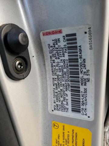 JTHBF30GX20038410 - 2002 LEXUS ES 300 GRAY photo 10