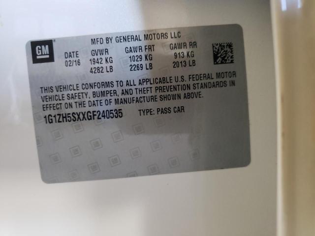 1G1ZH5SXXGF240535 - 2016 CHEVROLET MALIBU PRE თეთრი ფოტო 10