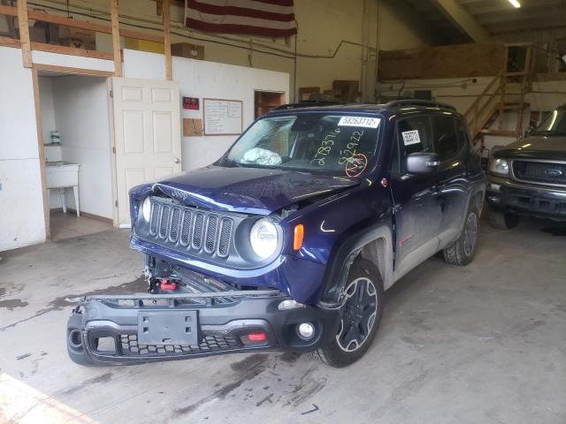 ZACCJBCB2HPG50487 - 2017 JEEP RENEGADE T BLUE photo 2