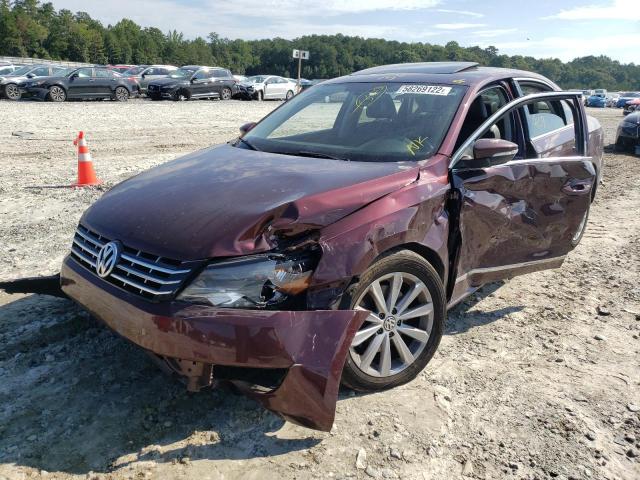 1VWCH7A31CC074177 - 2012 VOLKSWAGEN PASSAT SEL BURGUNDY photo 2