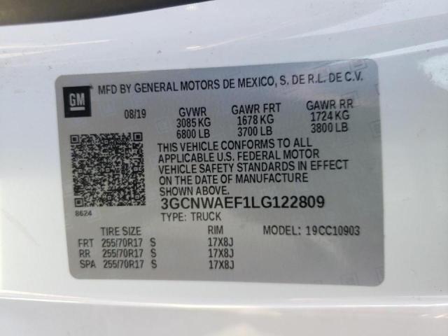 3GCNWAEF1LG122809 - 2020 CHEVROLET SILVRDO LS თეთრი ფოტო 10