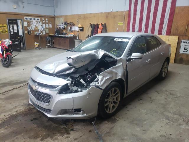 1G11C5SL2FU128654 - 2015 CHEVROLET MALIBU 1LT ვერცხლისფერი ფოტო 2