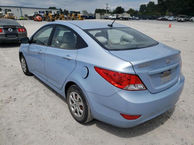 KMHCT4AE8CU131434 - 2012 HYUNDAI ACCENT BLUE photo 3