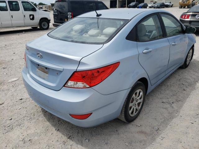 KMHCT4AE8CU131434 - 2012 HYUNDAI ACCENT BLUE photo 4