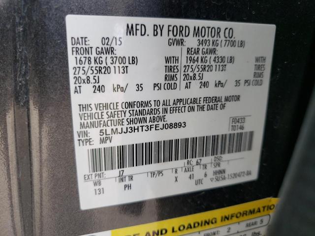 5LMJJ3HT3FEJ08893 - 2015 LINCOLN NAVIGATOR 石墨色 照片 10