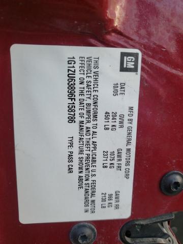 1G1ZU63896F158786 - 2006 CHEVROLET MALIBU MAX 红色 照片 10