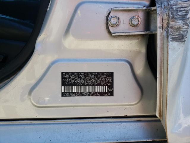 JTHBK262572042278 - 2007 LEXUS IS 250 SILVER photo 10