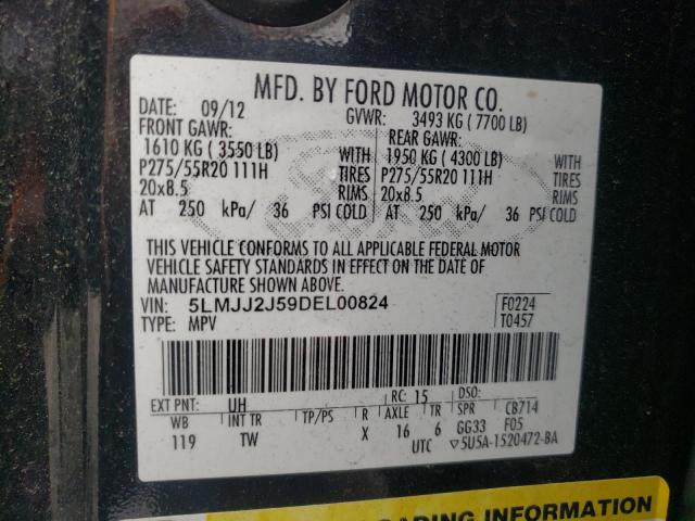 5LMJJ2J59DEL00824 - 2013 LINCOLN NAVIGATOR 黑色 照片 10