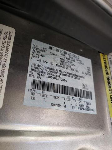 5LMFL28568LJ10826 - 2008 LINCOLN NAVIGATOR ვერცხლისფერი ფოტო 10