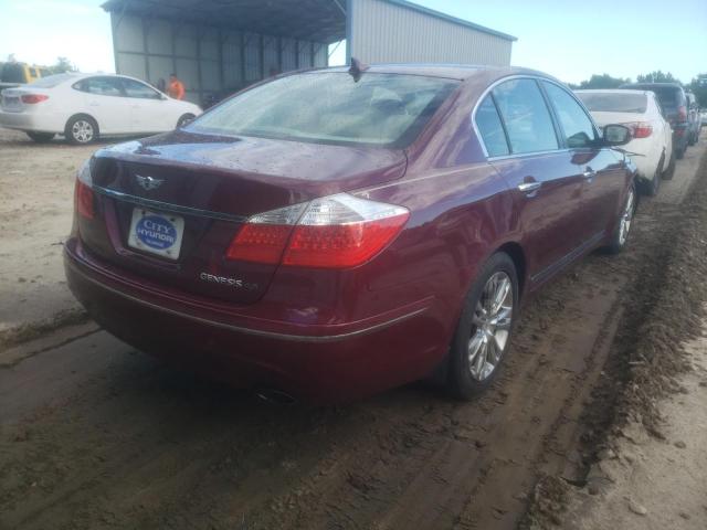 KMHGC4DF1BU125169 - 2011 HYUNDAI GENESIS 4. BURGUNDY photo 4