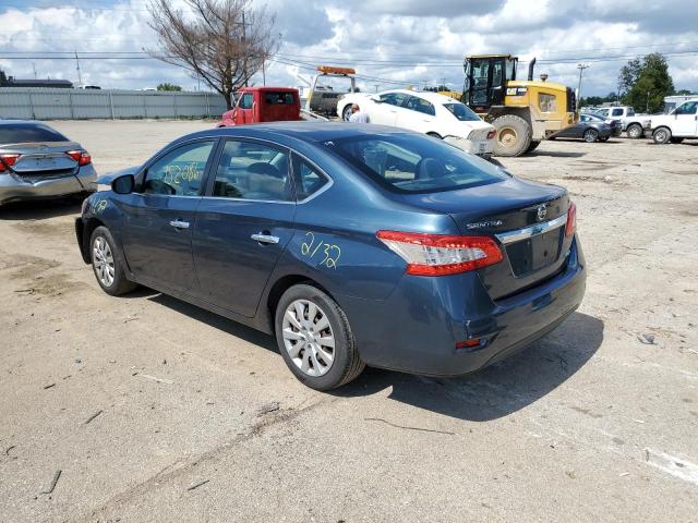 1N4AB7AP3DN907603 - 2013 NISSAN SENTRA S BLUE photo 3