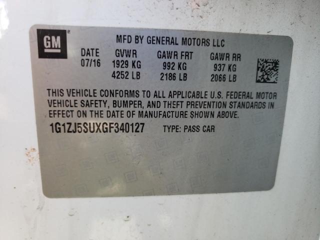 1G1ZJ5SUXGF340127 - 2016 CHEVROLET MALIBU HYB 白色 照片 10