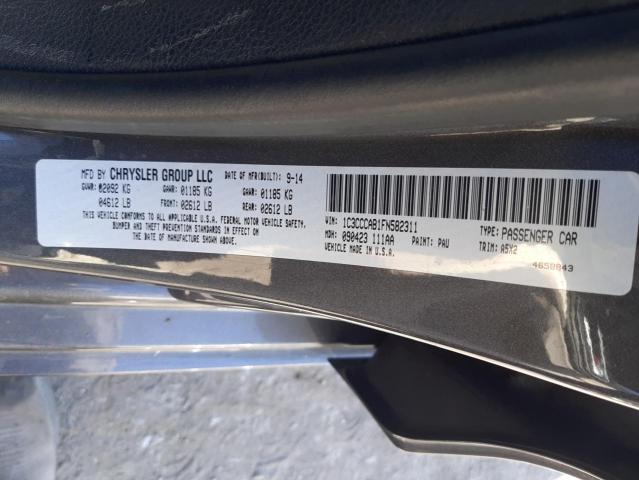 1C3CCCAB1FN582311 - 2015 CHRYSLER 200 LIMITE GRAY photo 10