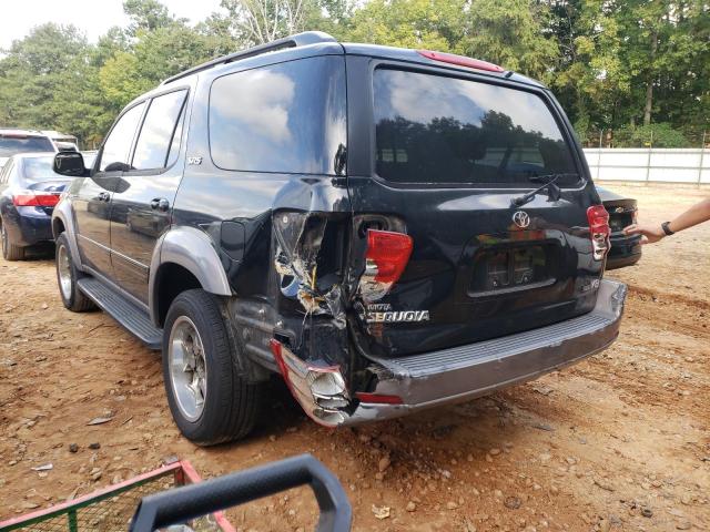 5TDZT34A22S110003 - 2002 TOYOTA SEQUOIA BLACK photo 3