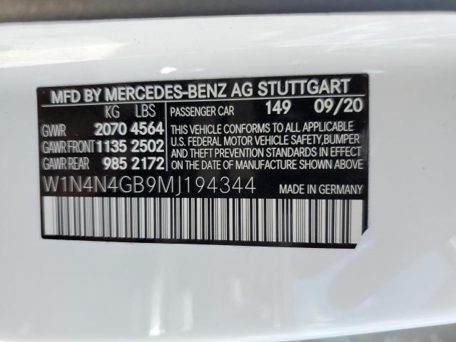 W1N4N4GB9MJ194344 - 2021 MERCEDES-BENZ GLA 250 WHITE photo 10