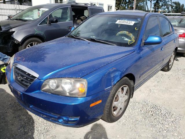 KMHDN46D35U085433 - 2005 HYUNDAI ELANTRA GL BLUE photo 2