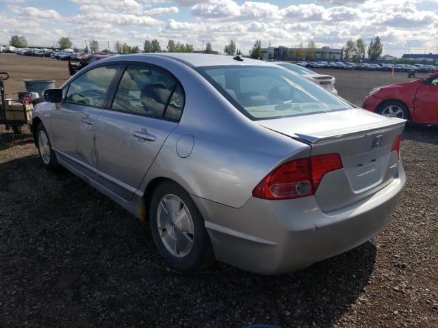 JHMFA362X6S801032 - 2008 HONDA CIVIC HYBR SILVER photo 3